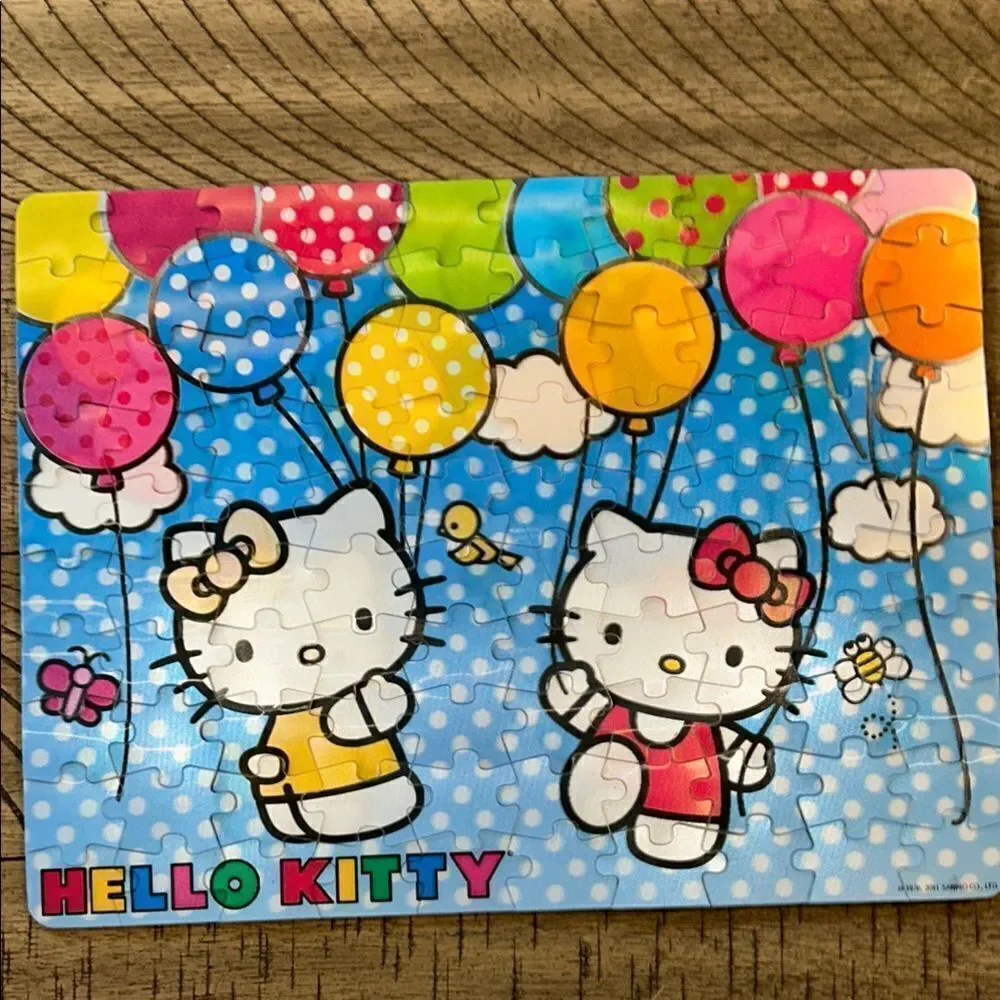 Hello Kitty 🐱 🌺 Lenticular Puzzle 🧩 Set - balloons 🎈🎈 too! 2011 Sanrio USA 🇺🇸